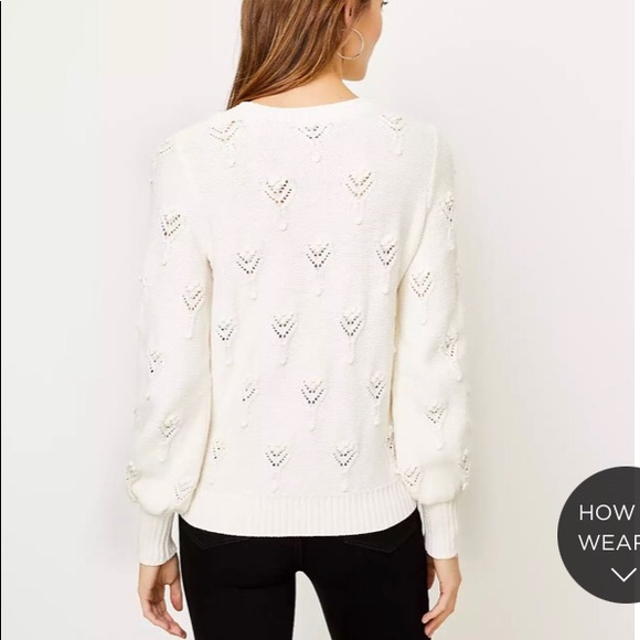 NWT LOFT Bobble Pointelle Sweater - Picture 3 of 4